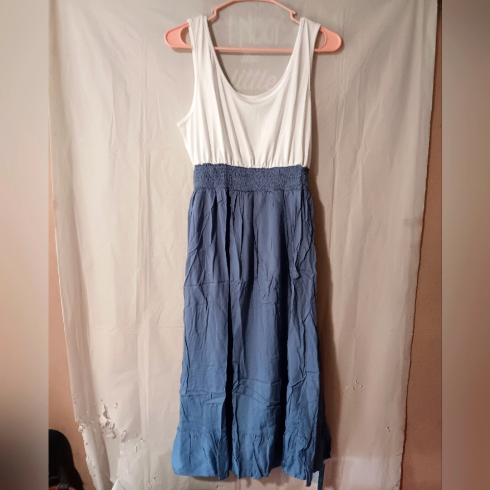 Blue and White Women's Dress